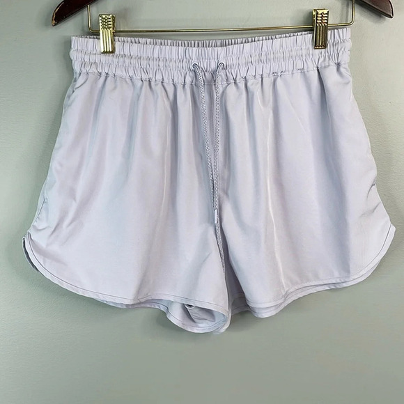 DYNAMITE Sporty Pull-On Shorts Pastel Lavender Elastic Drawstring High Waist M - Picture 10 of 10